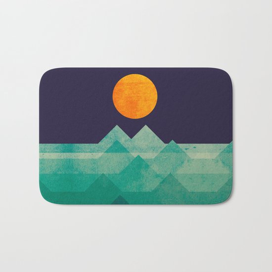 The ocean, the sea, the wave - night scene Bath Mat