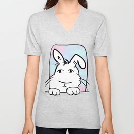 Bunny on a Lookout V Neck T Shirt