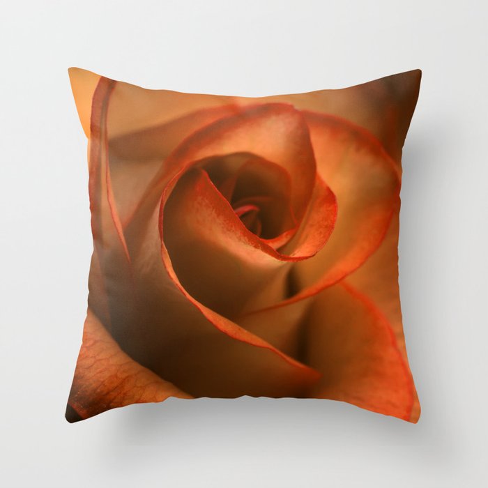 Pretty orange rose Throw Pillow
