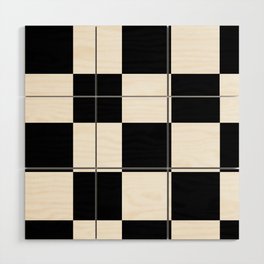 Black and White Checkers Wood Wall Art
