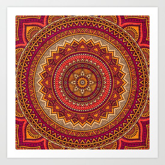 Hippie mandala 33 Art Print