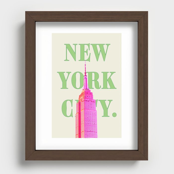 New York City Print Recessed Framed Print