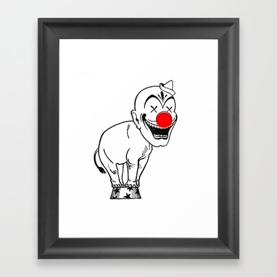 elephant clown Framed Art Print