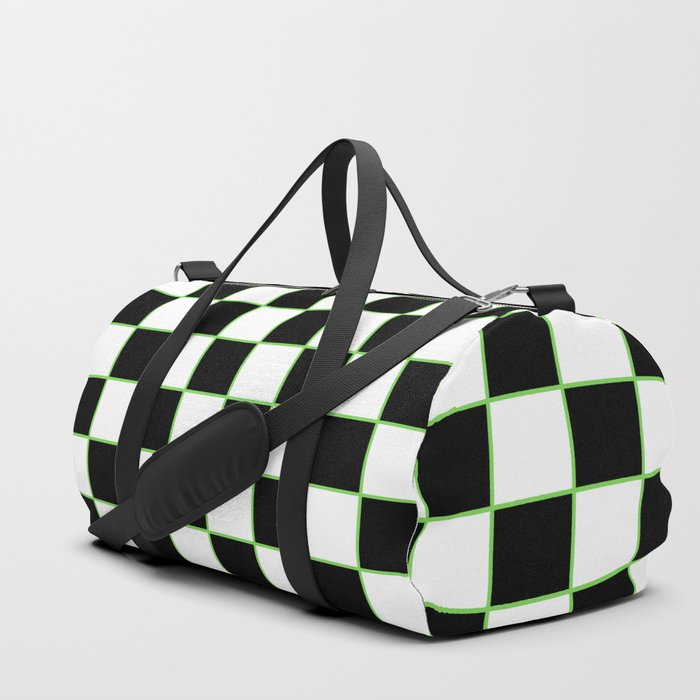 Checkered With Neon Green Duffle Bag