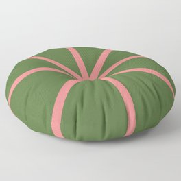 Minimal Star VIII - Shell Pink & Banana Palm Green Floor Pillow | Modern, Graphicdesign, Contemporary, Color Interaction, Lines, Pink, Shapes, Midcentury, Star, Asterisk 