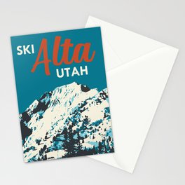 Ski Alta Utah Vintage Ski Poster Stationery Card