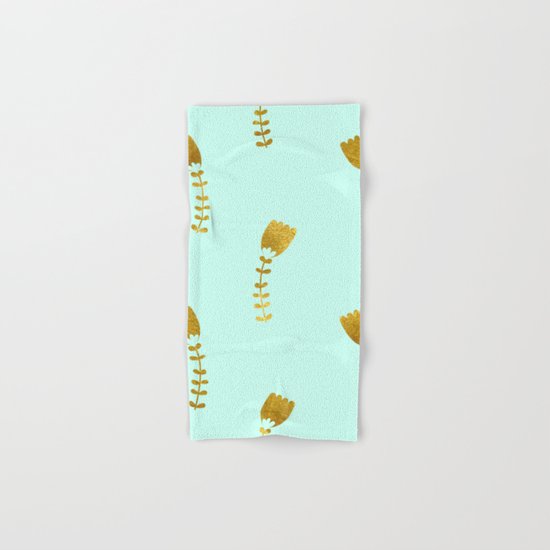 Mint Gold Foil 03 Hand & Bath Towel