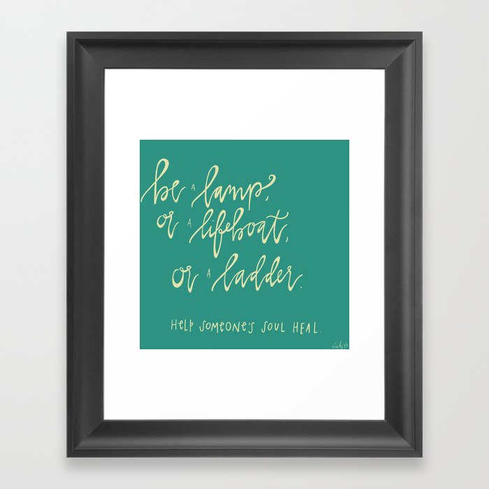 Be a Lamp. Framed Art Print