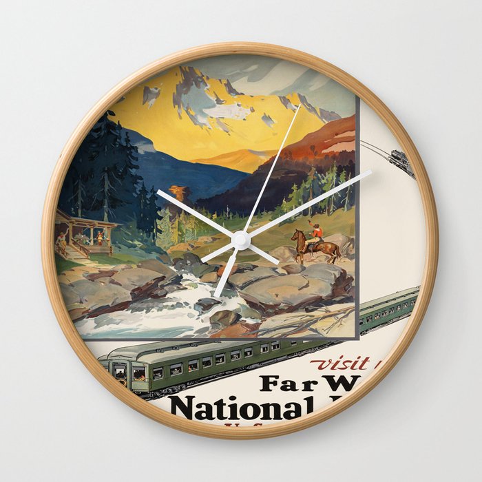 Vintage poster - National parks Wall Clock