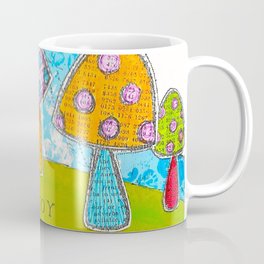 Mushroom Mixed Media Painting in Dyan Reaveley Style with Bright and Vibrant Colors Coffee Mug