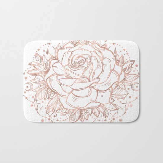 Mandala Lunar Rose Gold Bath Mat