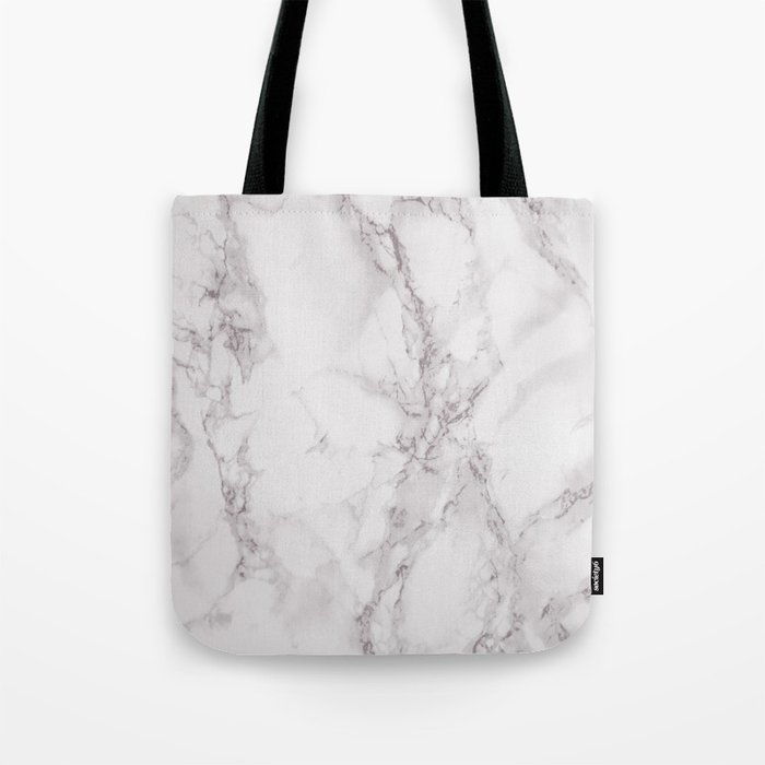 White Grey Marble Tote Bag