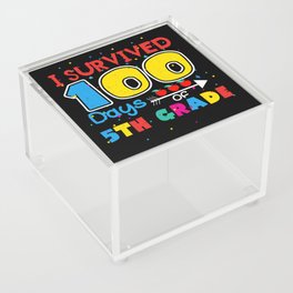 Days Of School 100th Day 100 Survived 5th Grade Acrylic Box