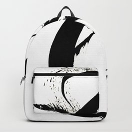 Brushstroke 7: a minimal, abstract, black and white piece Backpack | Curated, Minimal, Phone, White, Painting, Ink, Homedecor, Brushstroke, Tapestry, Black 