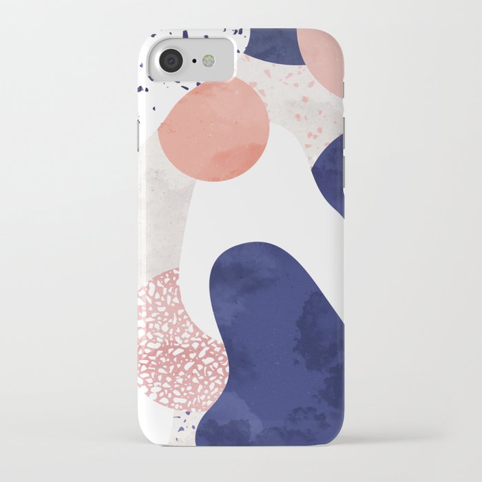 terrazzo galaxy pink blue white iphone case