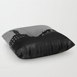 The Statue of Liberty at sunset in New York City black and white Floor Pillow