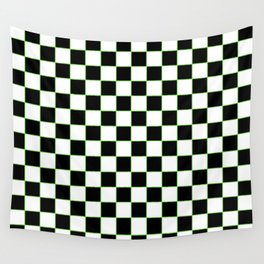 Checkered With Neon Green Wall Tapestry