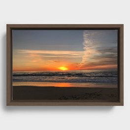 Beach Sunset Framed Canvas