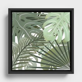 Green Tropical Mix Framed Canvas