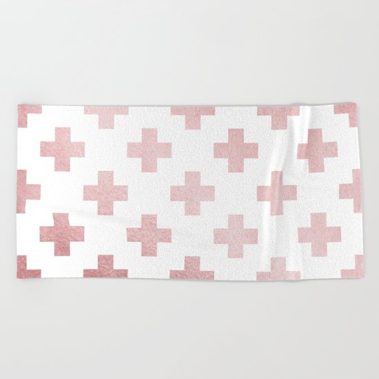 Simply Plus in Rose Gold Sunset Beach Towel