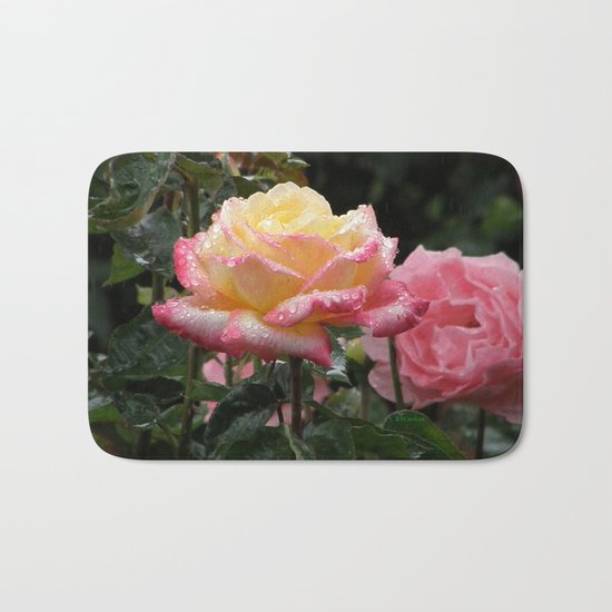Rose in the Rain Bath Mat