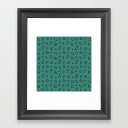 Green Blue and Black Gems Pattern Framed Art Print