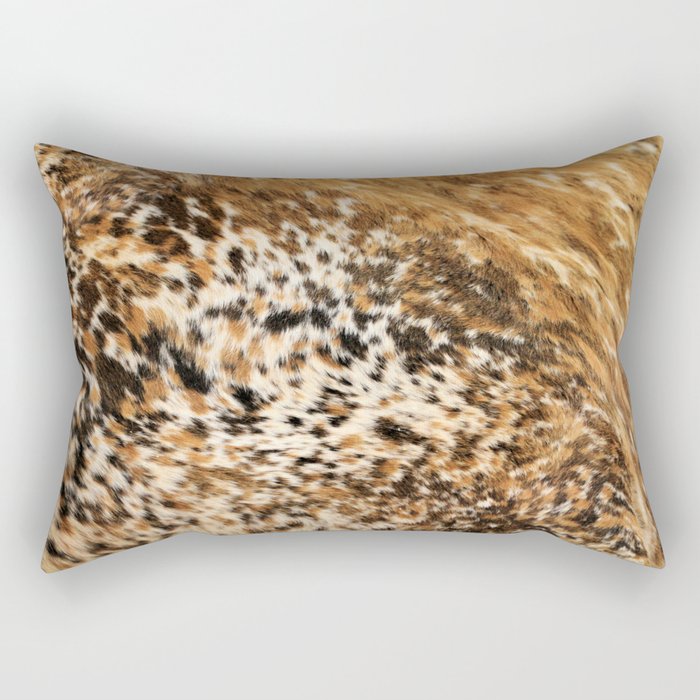 Rustic Country Western Texas Longhorn Cowhide Rodeo Animal Print  Rectangular Pillow by DesignsByKateL