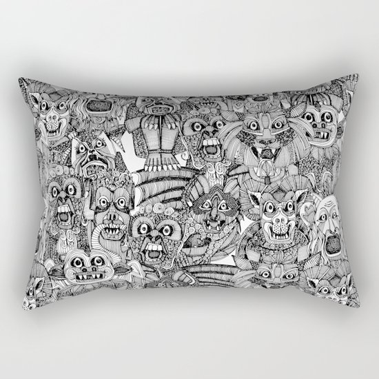 gargoyles black white Rectangular Pillow