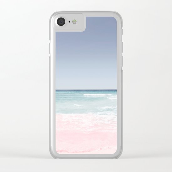 Pastel ocean waves Clear iPhone Case
