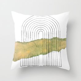 Arch and green paper Throw Pillow