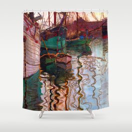 Egon Schiele Harbor of Trieste Shower Curtain