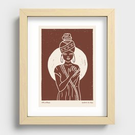 With Softness | Fine Art Blockprint | Terracotta Boho Etnic Recessed Framed Print