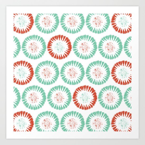 Block Print Circles Art Print