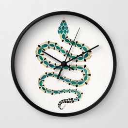 Emerald & Gold Serpent Wall Clock