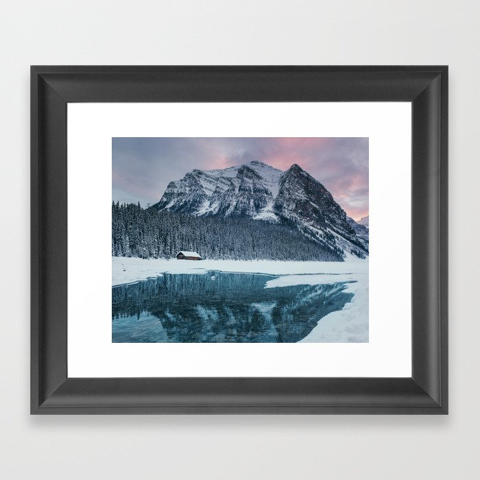 Sunset at Lake Louise Framed Art Print