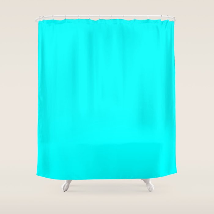 Solid Cyan Aqua Color Shower Curtain By Podartist Society6
