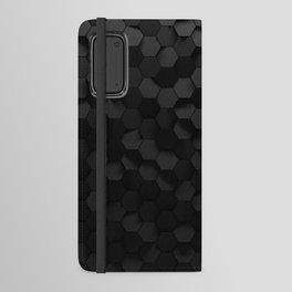Black abstract hexagon pattern Android Wallet Case