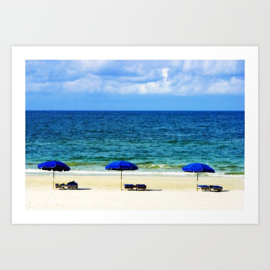 Beach Umbrella Trio Art Print