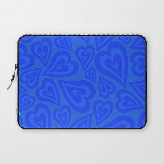 Retro Love Swirl - Bright True Blue Laptop Sleeve
