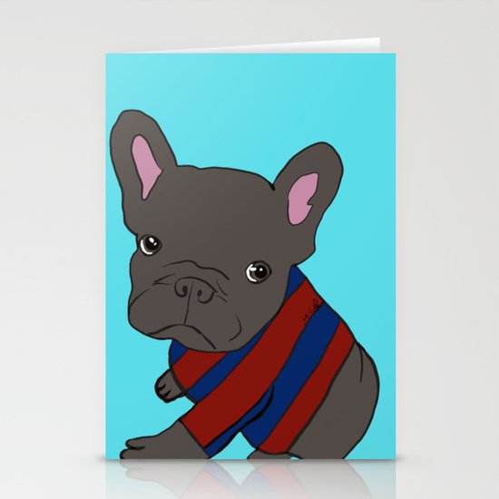 French Bull Dog Puppy in a Sweater Stationery Cards