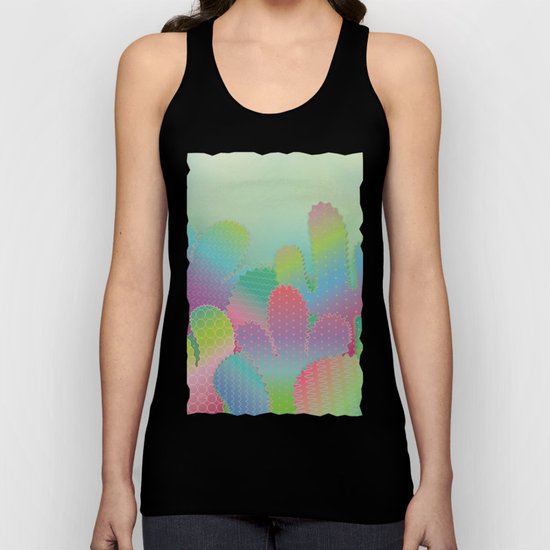 Colorful Summer Cacti Garden Unisex Tank Top