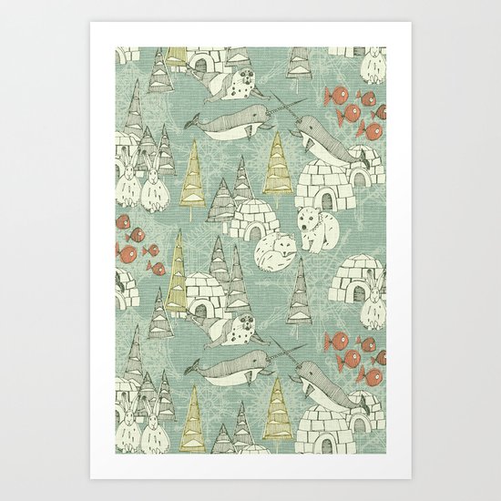 arctic retro Art Print