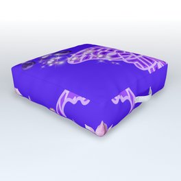 Purple Ribbon Bubblin Butterfly Outdoor Floor Cushion | Digital, Awareness, Pancreaticcancer, Purpleribbon, Pattern, Graphicdesign 