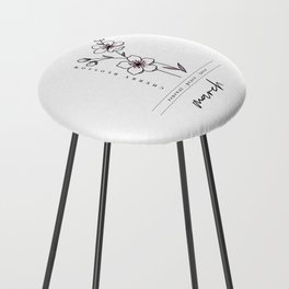 March Birth Flower | Cherry Blossom Counter Stool