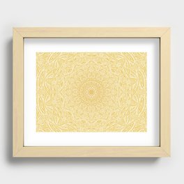 Most Detailed Mandala! Yellow Golden Color Intricate Detail Ethnic Mandalas Zentangle Maze Pattern Recessed Framed Print
