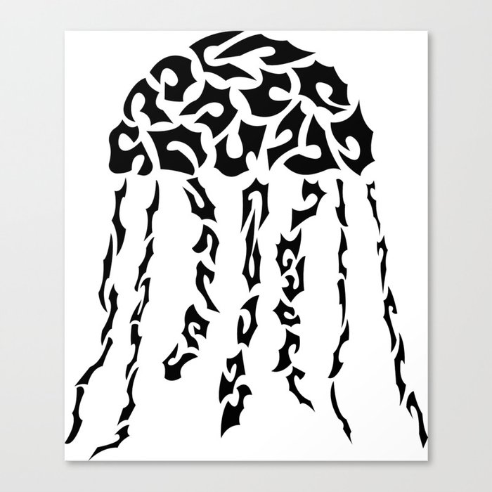 Jellyfish in shapes Canvas Print