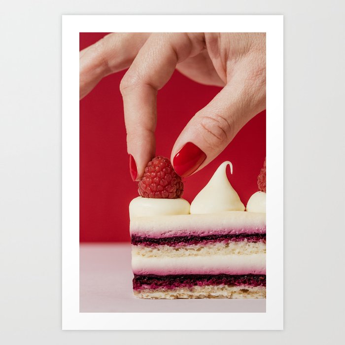 Raspberry cake Art Print