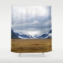 The Home of the Long White Cloud on the Road to Milford Sound Shower Curtain