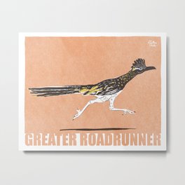 Retro-Modern bird collection, modern Greater Roadrunner Metal Print