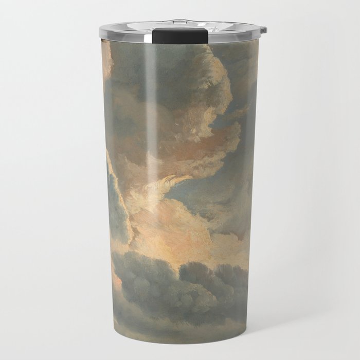 Study of Clouds with a Sunset near Rome, 1876 by Simon Alexandre Clement Denis Travel Mug